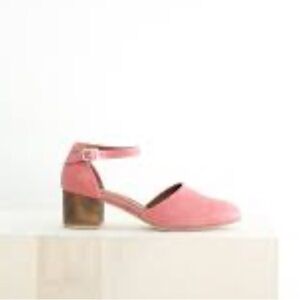 Pink Ceri Hoover (Anthropologie) Block Heel Ankle Strap Shoe
